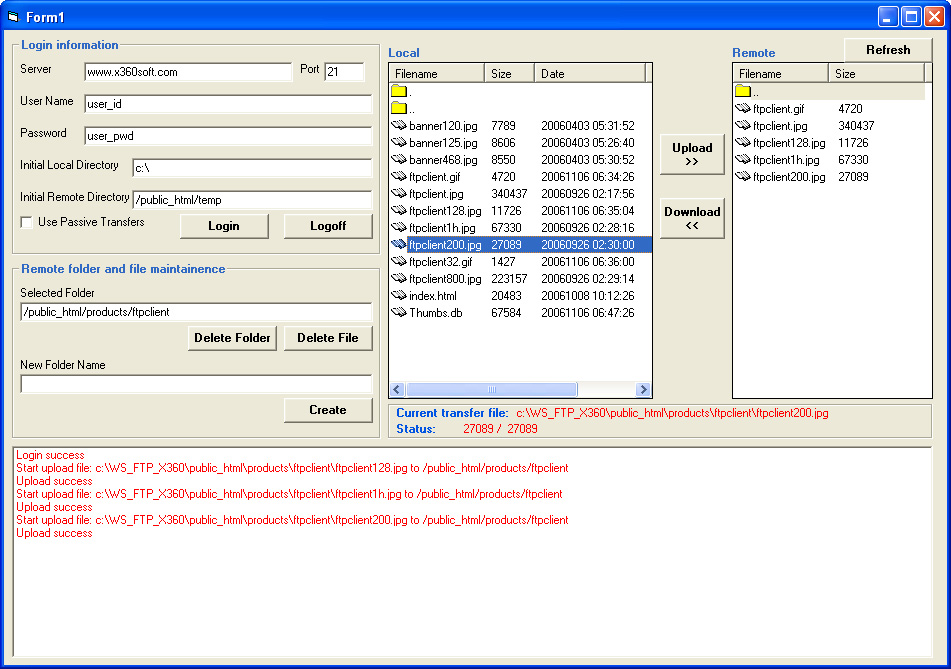 FTP-клиент. FTP client software. C# FTP client. OCX Soft. Sdk client