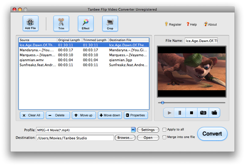 Tanbee Flip Video Converter for Mac