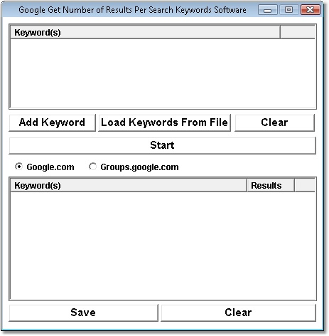 Google Get Number of Results Per Search Keywords Software