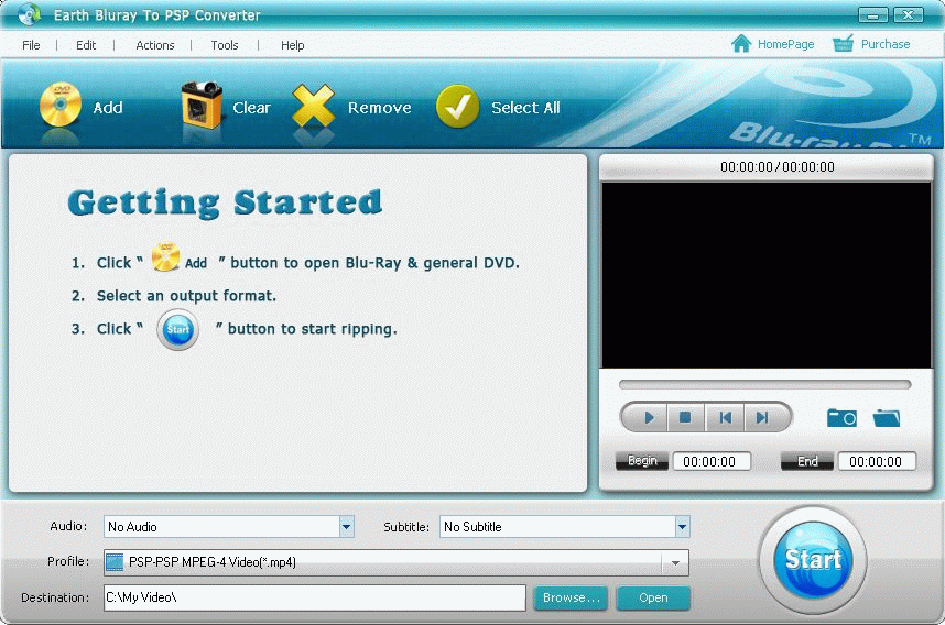 Earth Bluray To PSP Converter