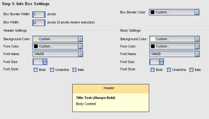 4Bec Info Box Creator