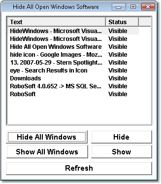 Hide All Open Windows Software