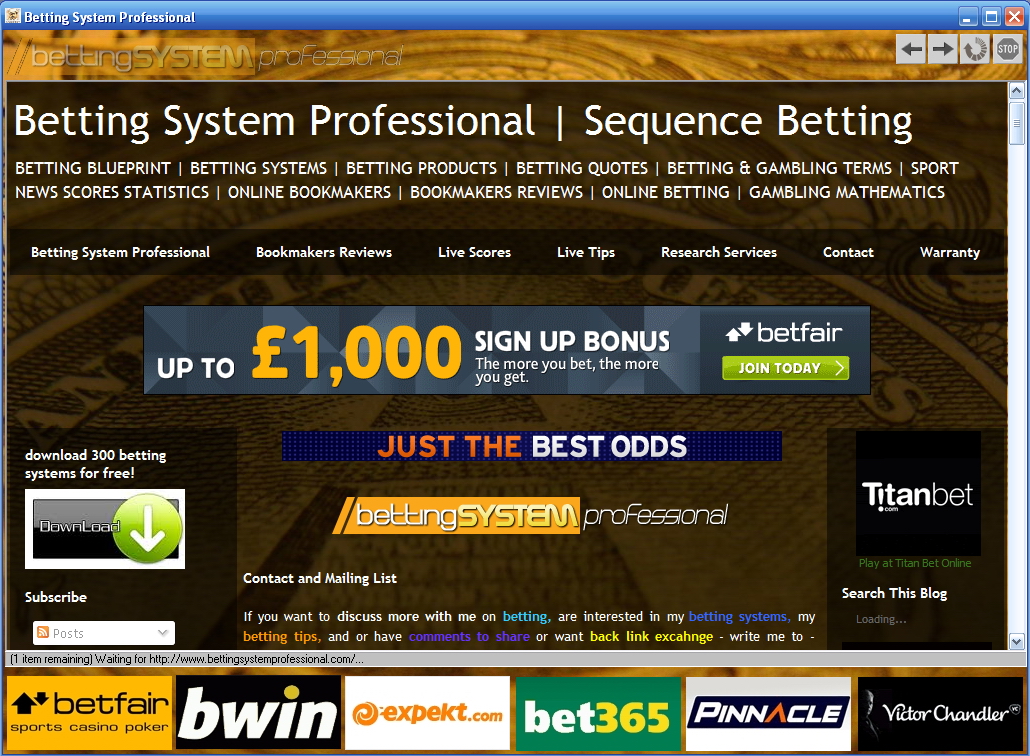 Betting System Professional