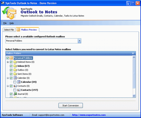 Convert Outlook PST to Lotus Notes