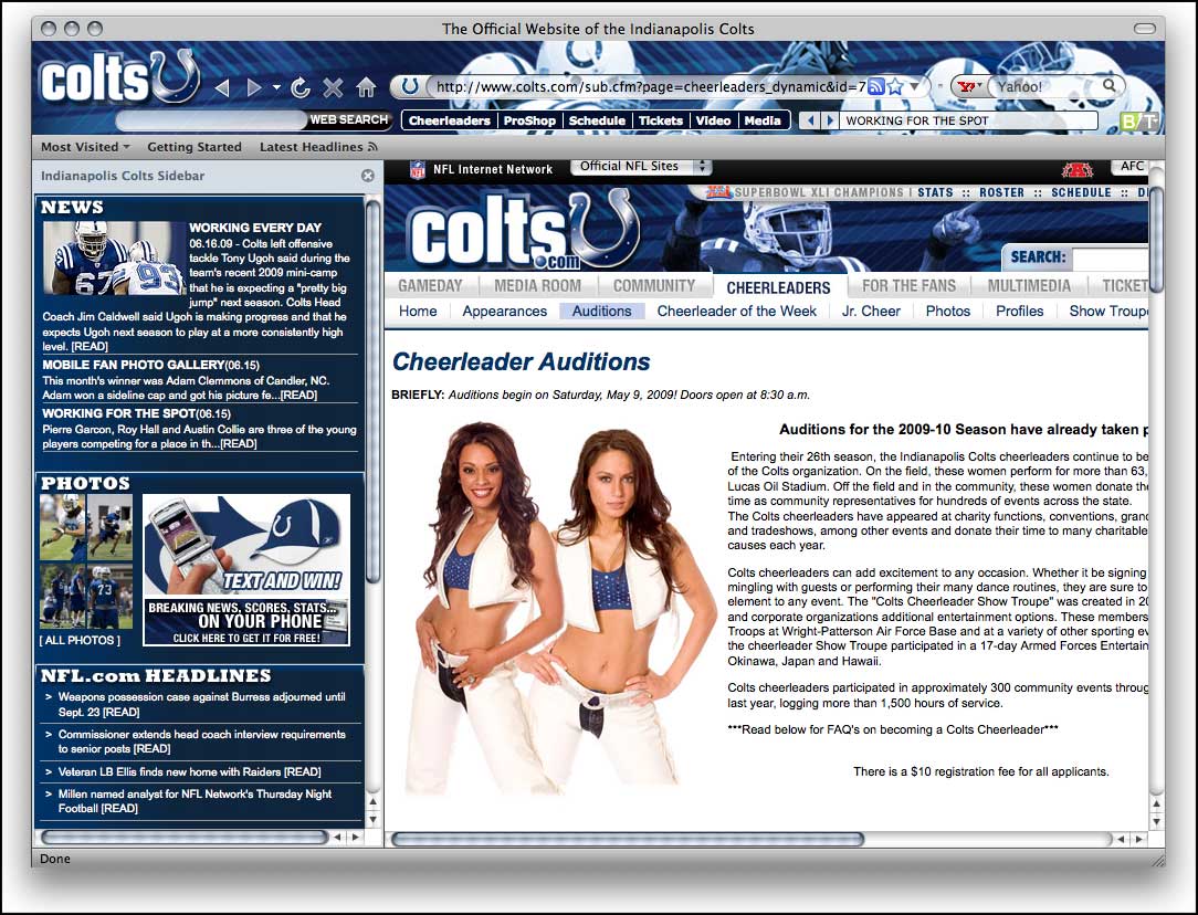 Indianapolis Colts NFL Firefox Theme