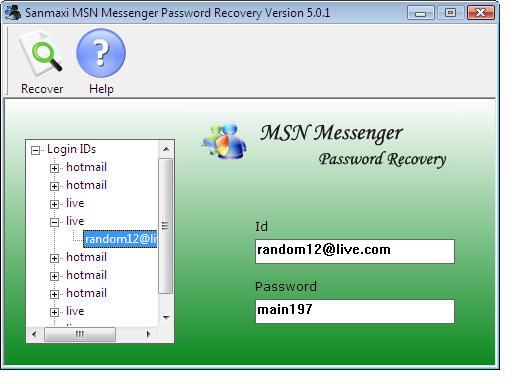 MSN Messenger Password Unlocker