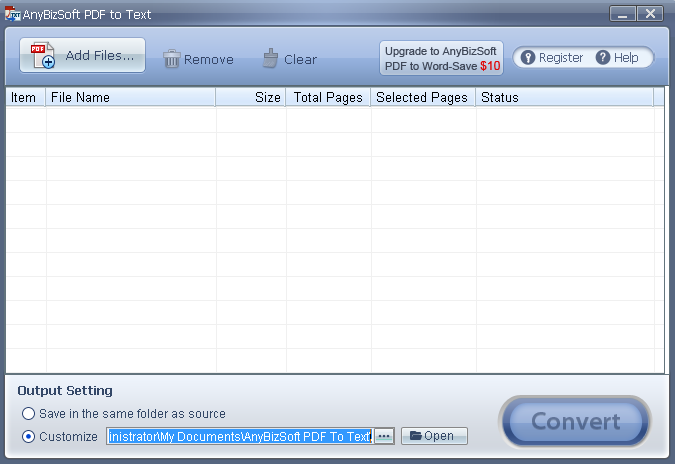 AnyBizSoft Free PDF to Text Converter