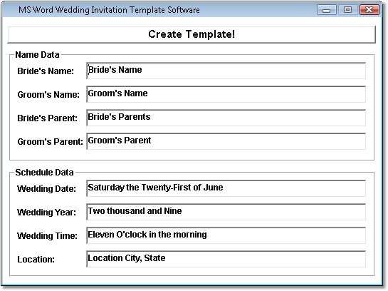 MS Word Wedding Invitation Template Software