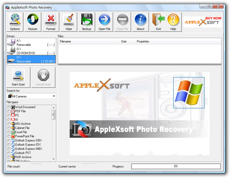 AppleXsoft Photo Recovery for Windows