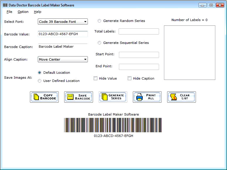 Create Barcode Label