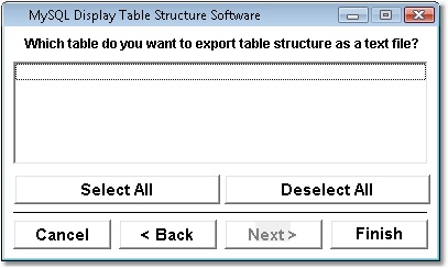 MySQL Display Table Structure Software