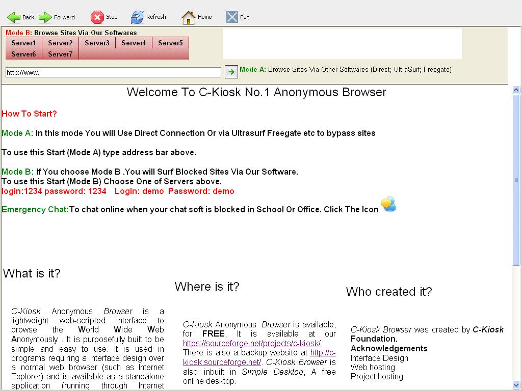 C-Kiosk #1 Anonymous Browser