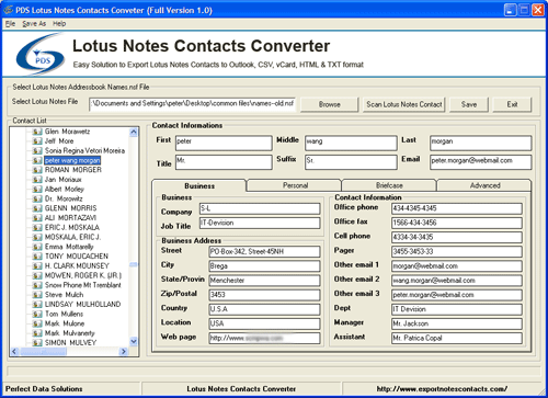 Export Notes Contacts to Outlook