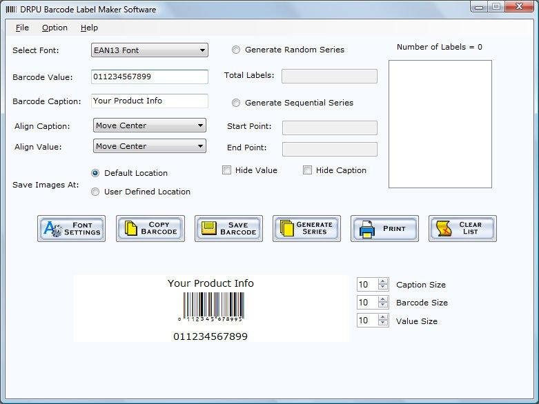 Barcode Label Design Application