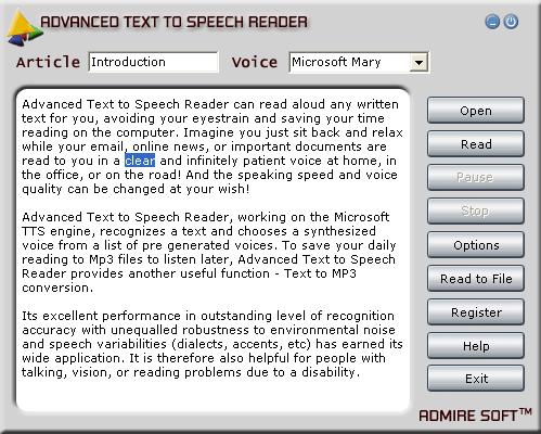 Advanced Text to Speech Reader