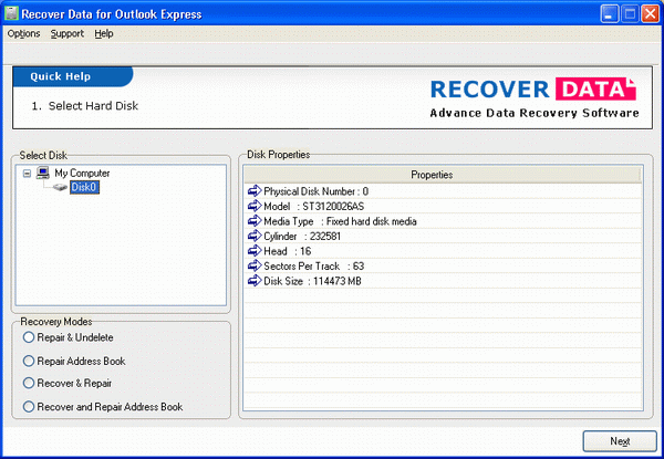 MS Outlook Express Email Recovery