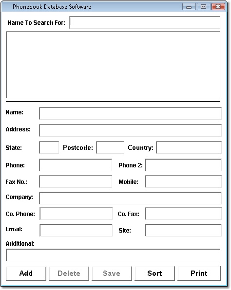 Phonebook Database Software