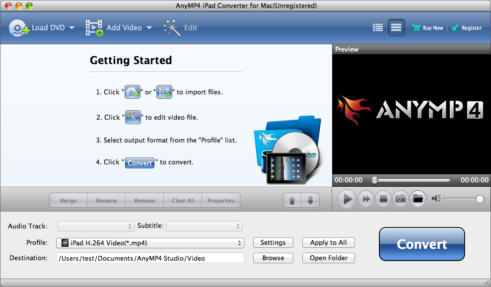 AnyMP4 iPad Converter for Mac