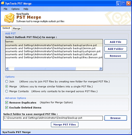 Combine Multiple PST Files