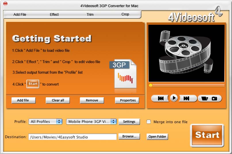 4Videosoft 3GP Converter for Mac