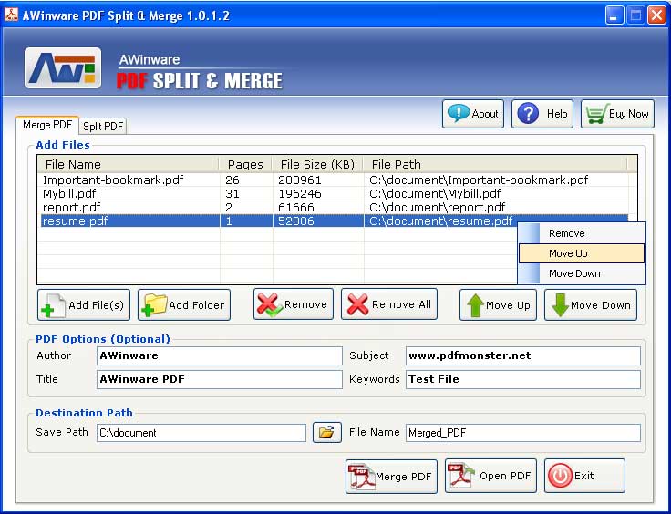 PDF Splitter Merger Software