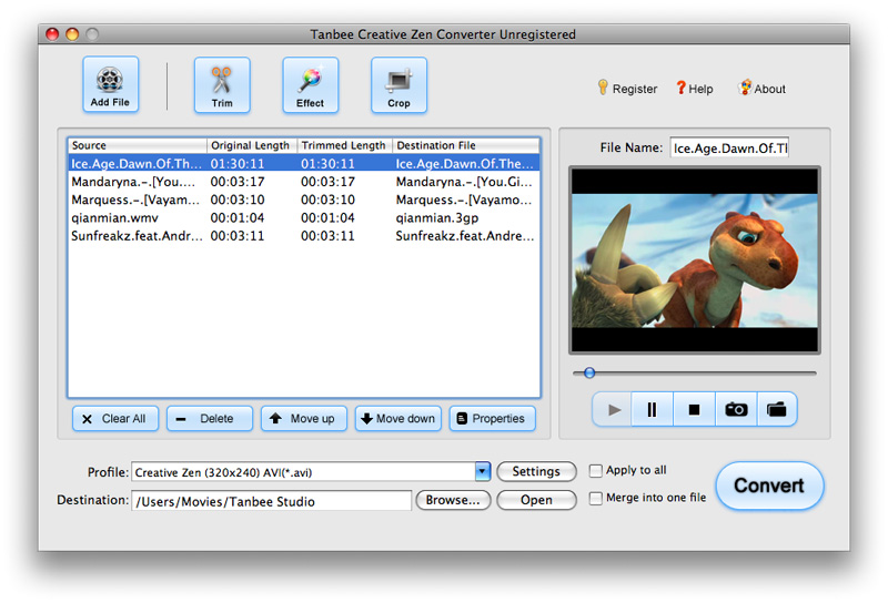 Tanbee Creative Zen Video Converter for Mac