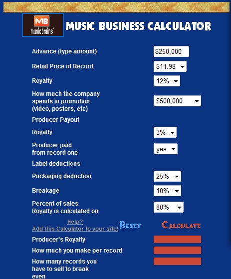 Ty Cohen's Music Profit & Loss Software