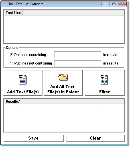 Filter Text Lists Software