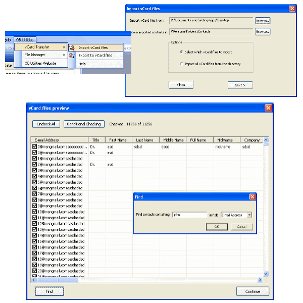 OB vCard Transfer