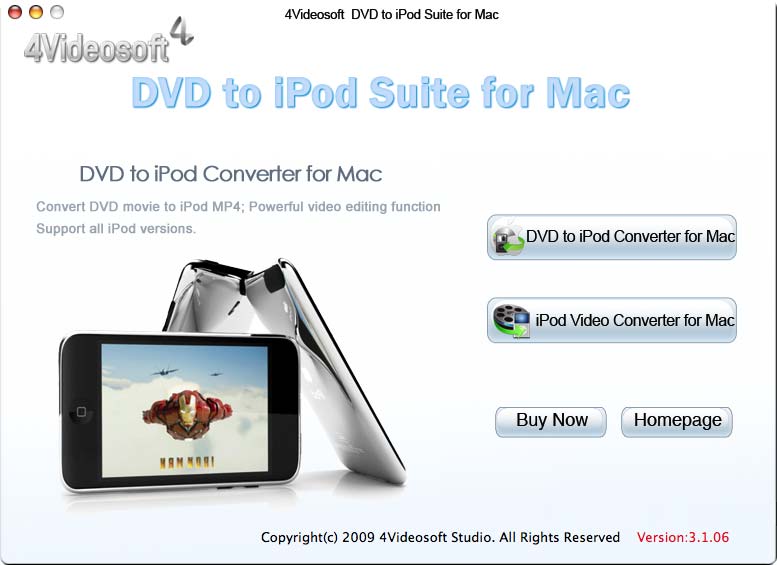 4Videosoft DVD to iPod Suite for Mac