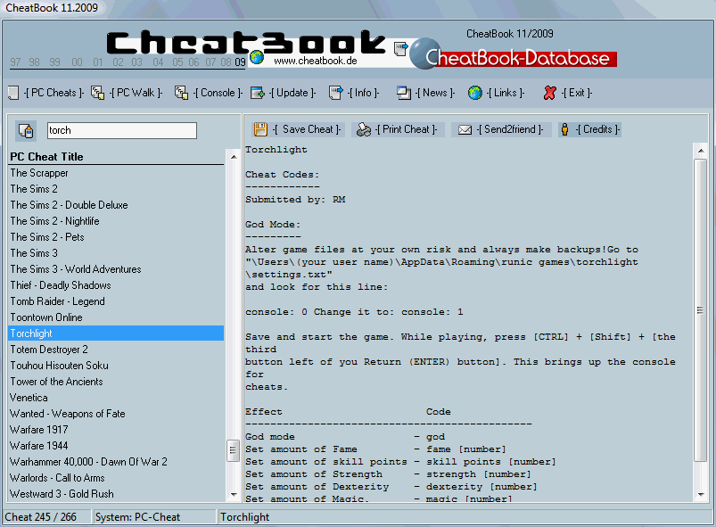 CheatBook Issue 11/2009