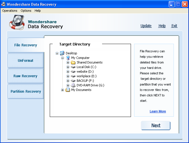 Recovery version. Wondershare data Recovery.
