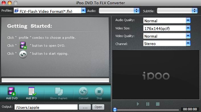 iPoo DVD To FLV Converter for Mac