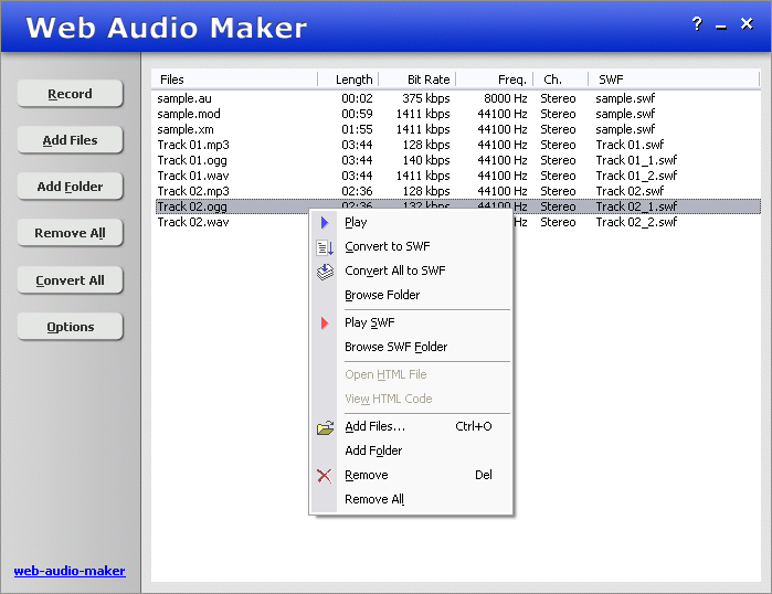 Web Audio Maker