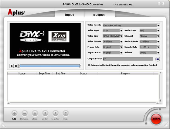 Aplus DivX to XviD Converter
