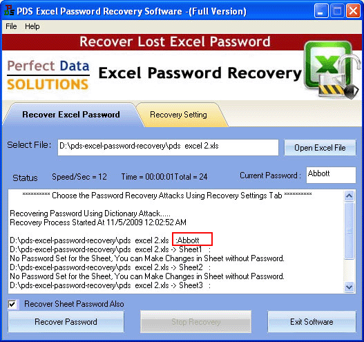 MS Excel Password Finder