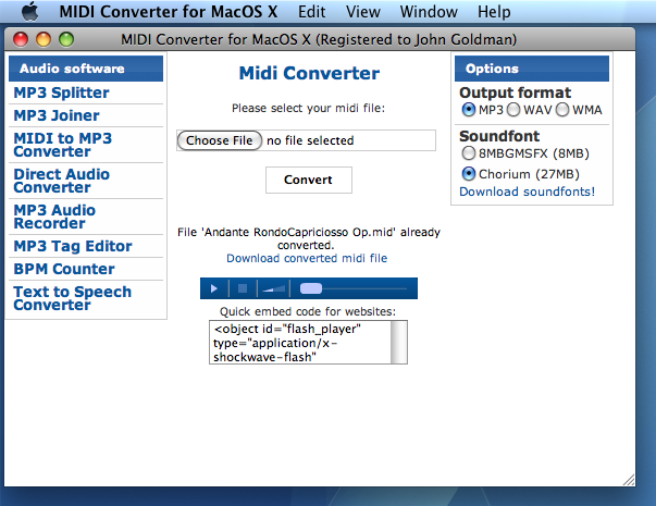 Midi Converter for Mac