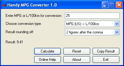 Handy MPG Converter
