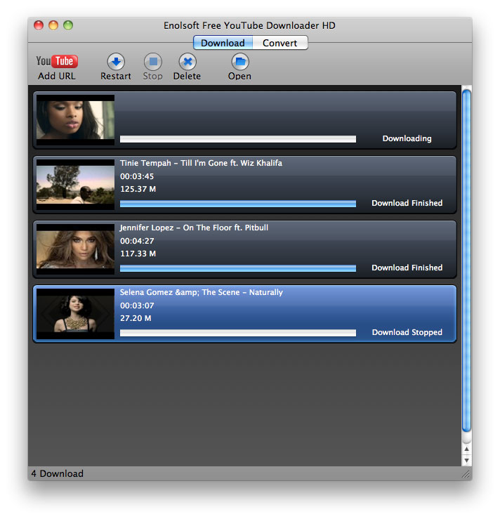 Enolsoft Free YouTube Downloader HD for Mac
