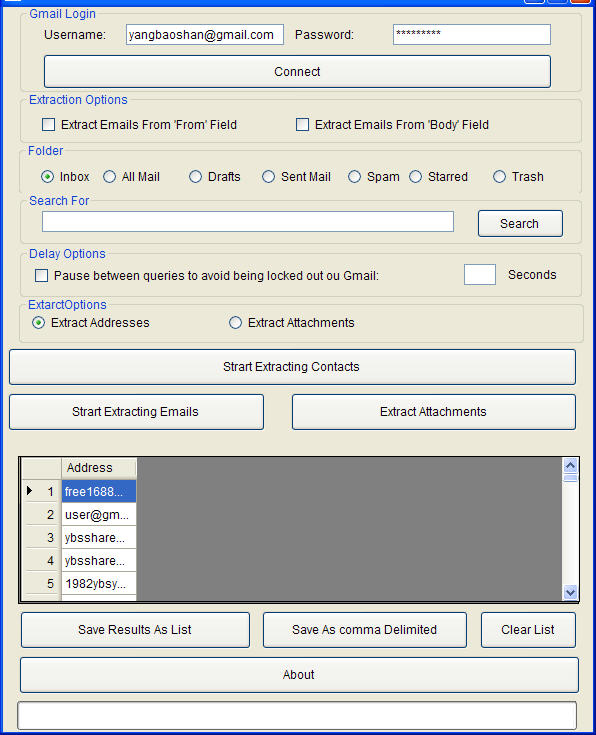 Fans Gmail Extract Email Address