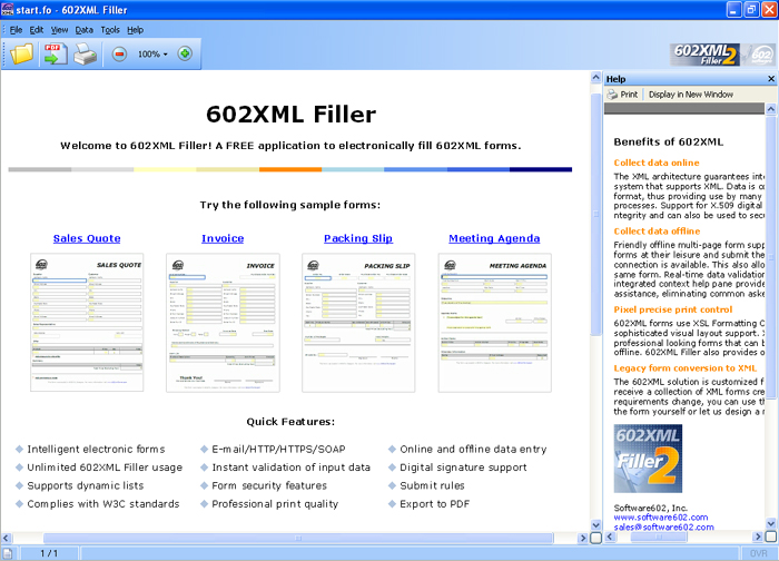 602XML Form Filler