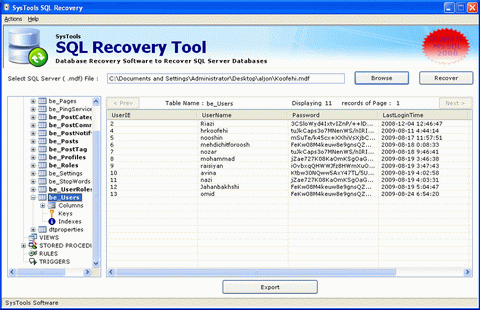 Repair SQL Database 2000