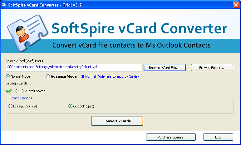 Move vCards to Outlook 2007