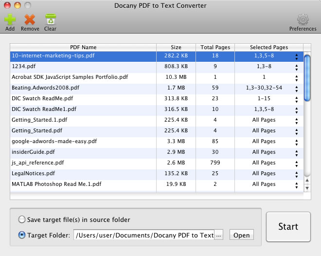 Docany PDF to Text Converter for Mac