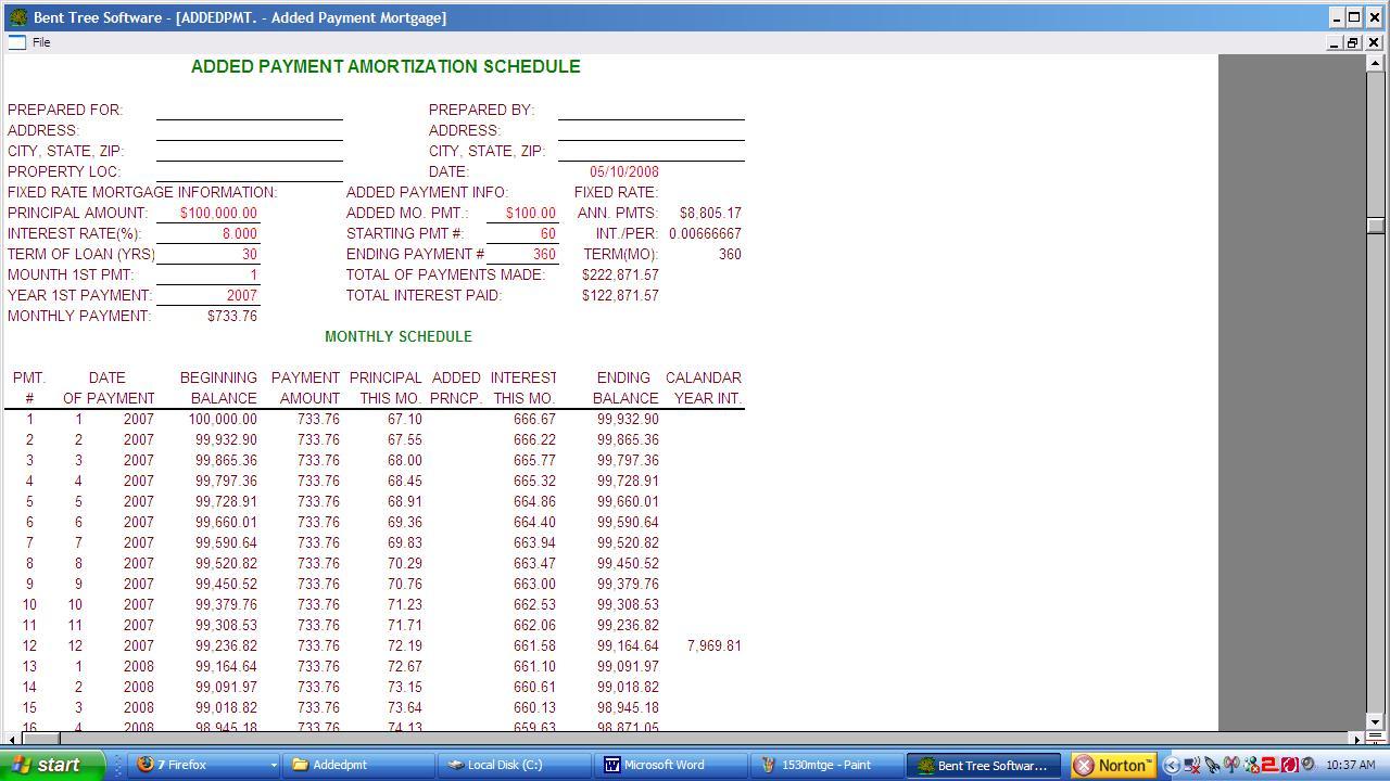 Added Payment Amortization+
