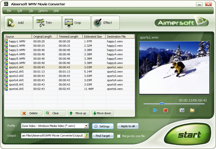 Aimersoft WMV Movie Converter