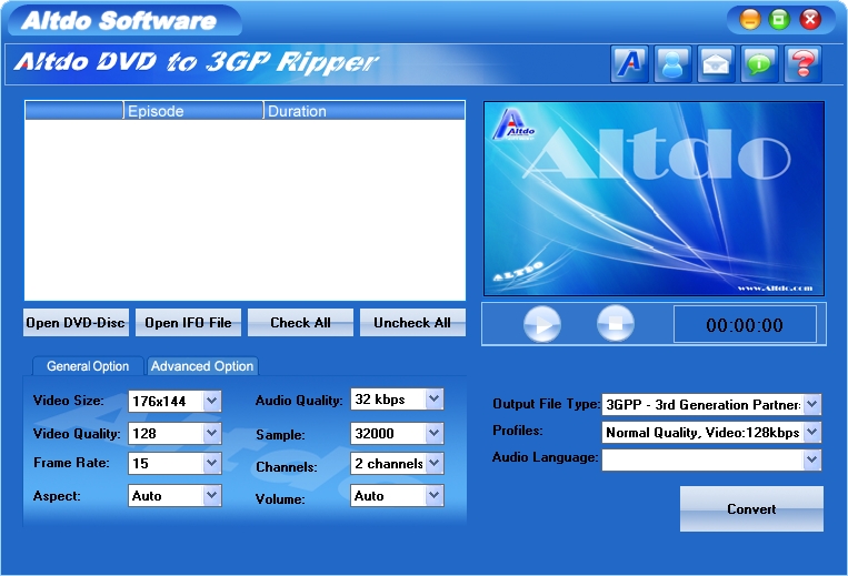 Altdo DVD to 3GP Ripper