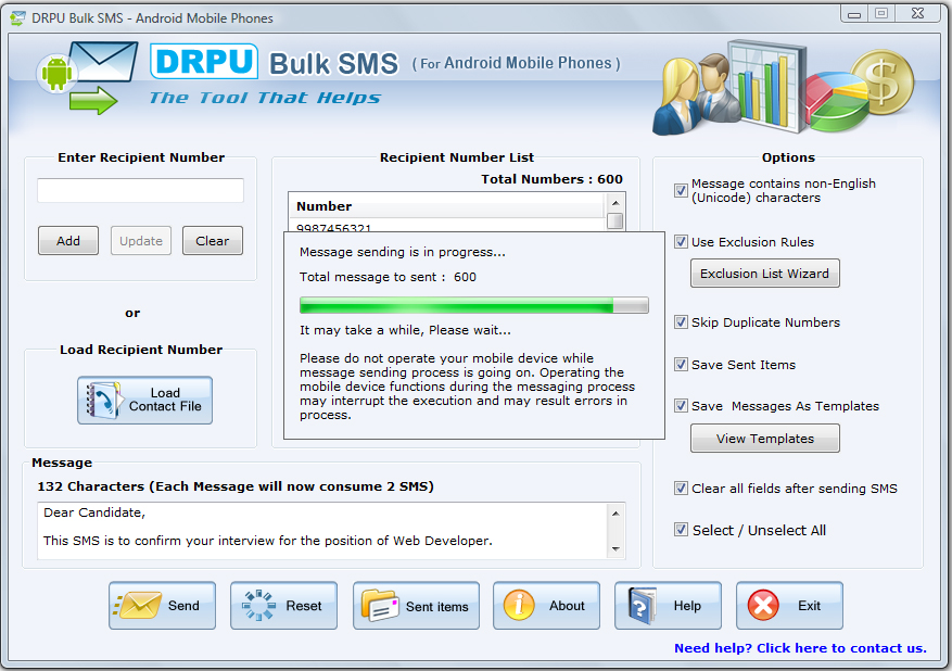 Android Bulk SMS Software