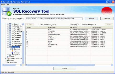 MS SQL Recovery Software