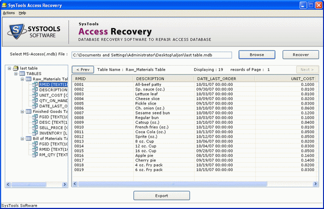 MS Access Recovery